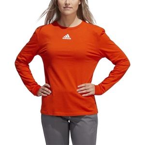 adidas Women's Collegiate Orange Amplifier Long Sleeve Tee Size 3XL